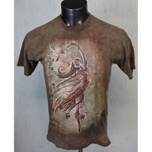 Mens The Mountain T Shirt Size M Cotton USA Brown Ann Stokes Fairy Fall Autumn